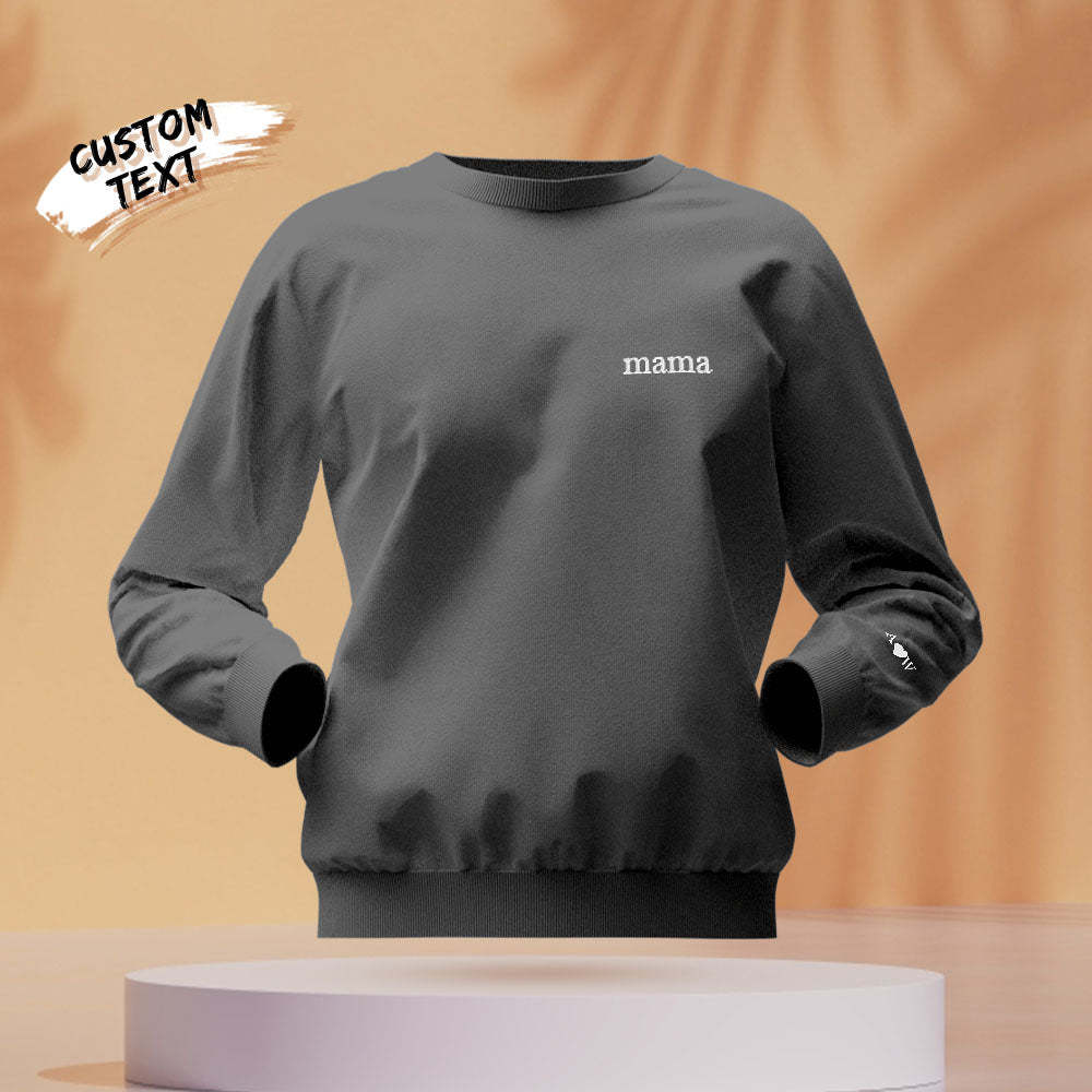 Custom Engraved Hoodie Round Neck Color Embroidery Mother's Day Gifts - MyFaceBoxerUK