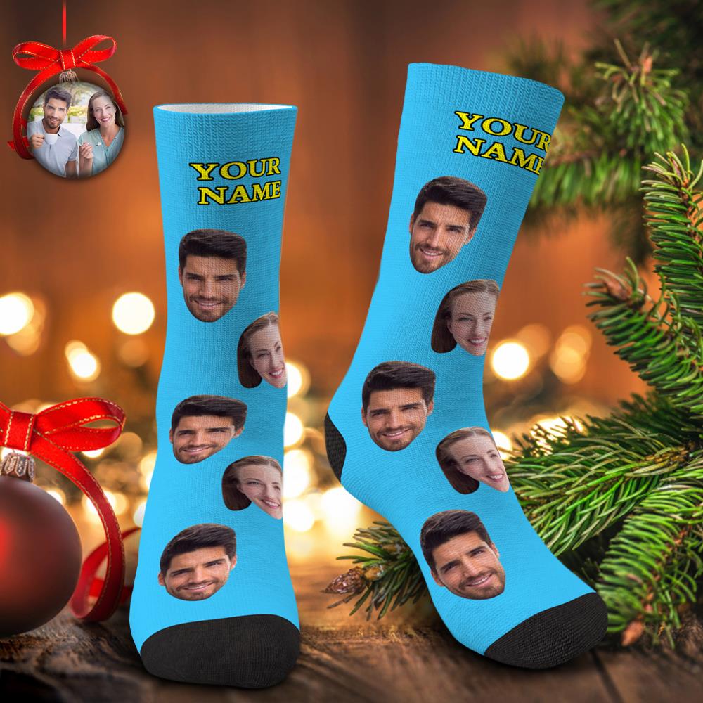 Custom Face Socks With Your Text Colorful Socks	 - MyFaceBoxerUK
