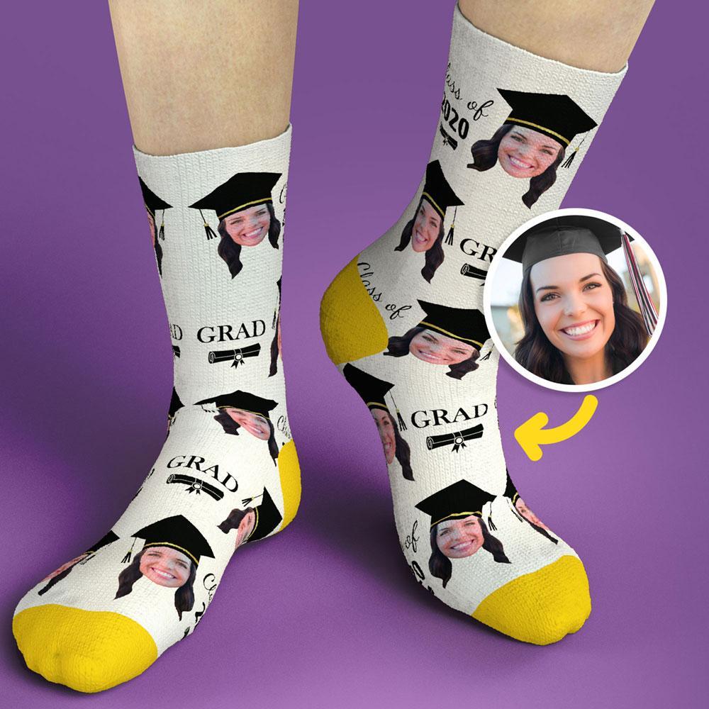 Graduation Gifts Custom Face Sock Graduation Sock Congrat Grads - MyFaceBoxerUK