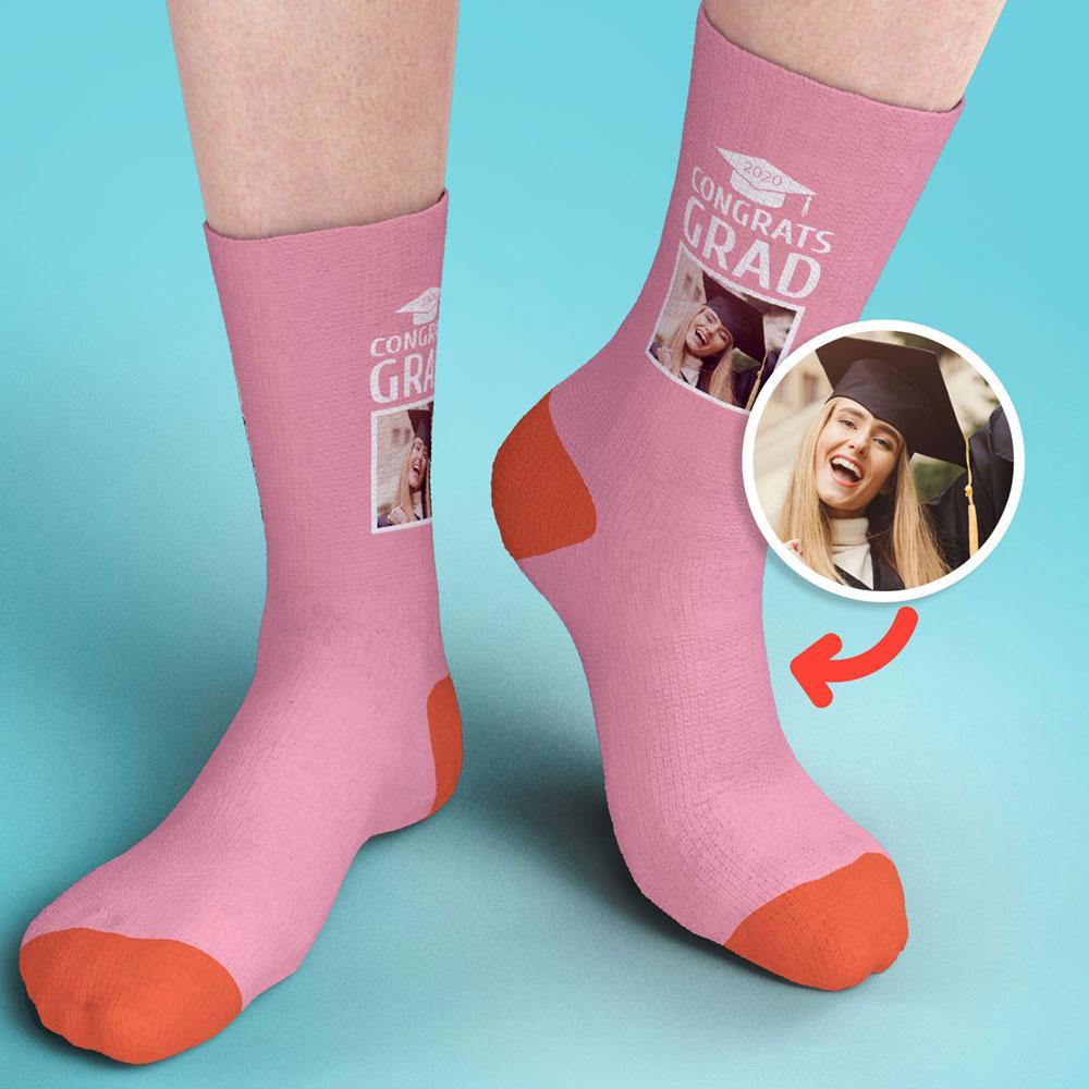 Congrats Grad Custom Face Socks Gift for Graduation - MyFaceBoxerUK