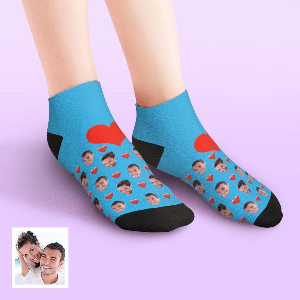 Custom Low cut Ankle Socks Heart - MyFaceBoxerUK