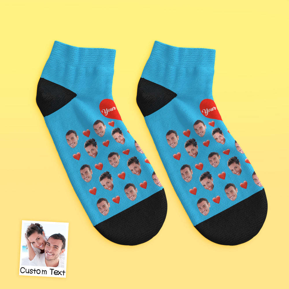 Custom Low cut Ankle Socks Heart - MyFaceBoxerUK