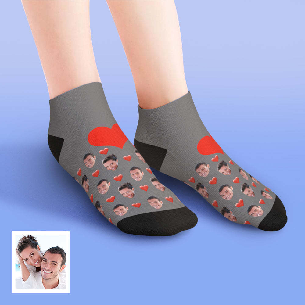 Custom Low cut Ankle Socks Heart - MyFaceBoxerUK