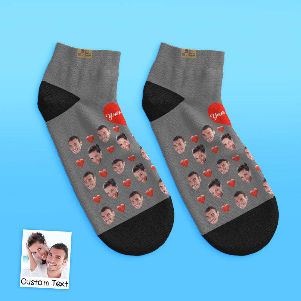 Custom Low cut Ankle Socks Heart - MyFaceBoxerUK
