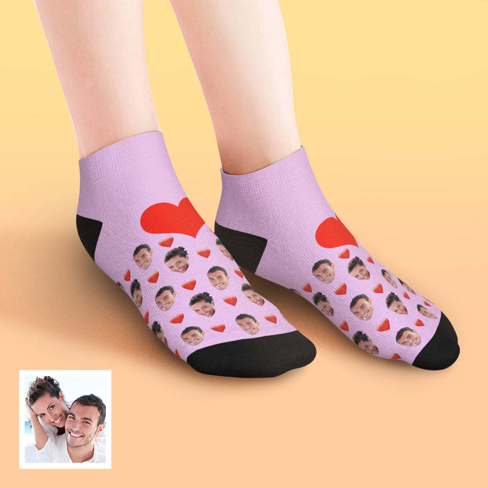 Custom Low cut Ankle Socks Heart - MyFaceBoxerUK