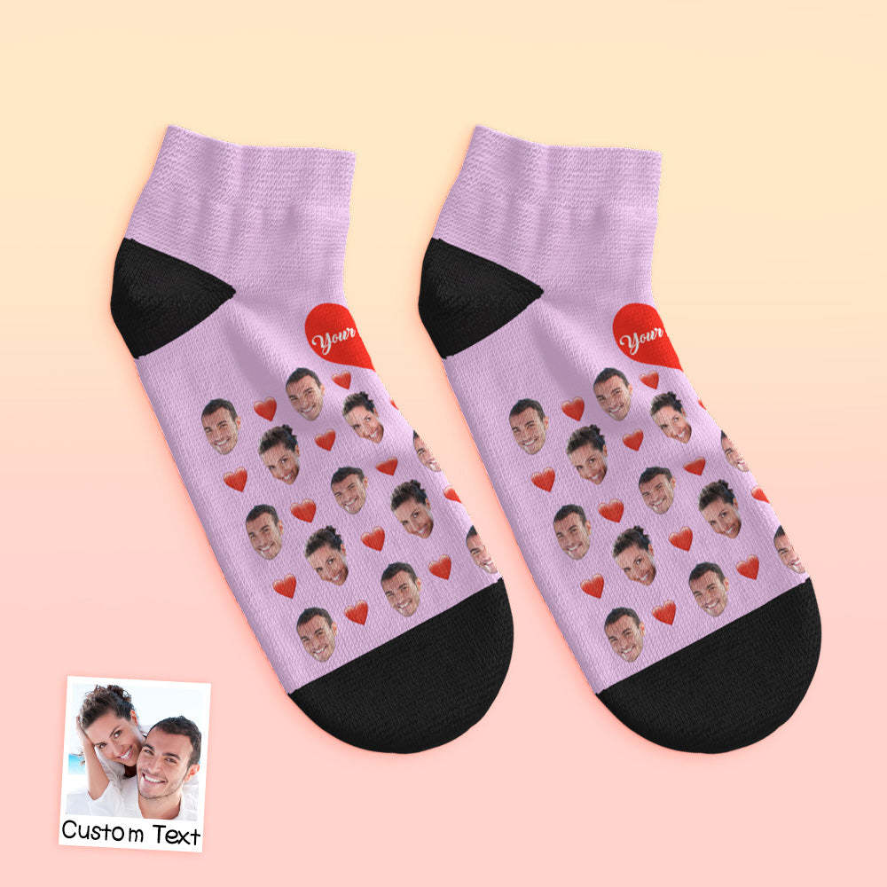 Custom Low cut Ankle Socks Heart - MyFaceBoxerUK