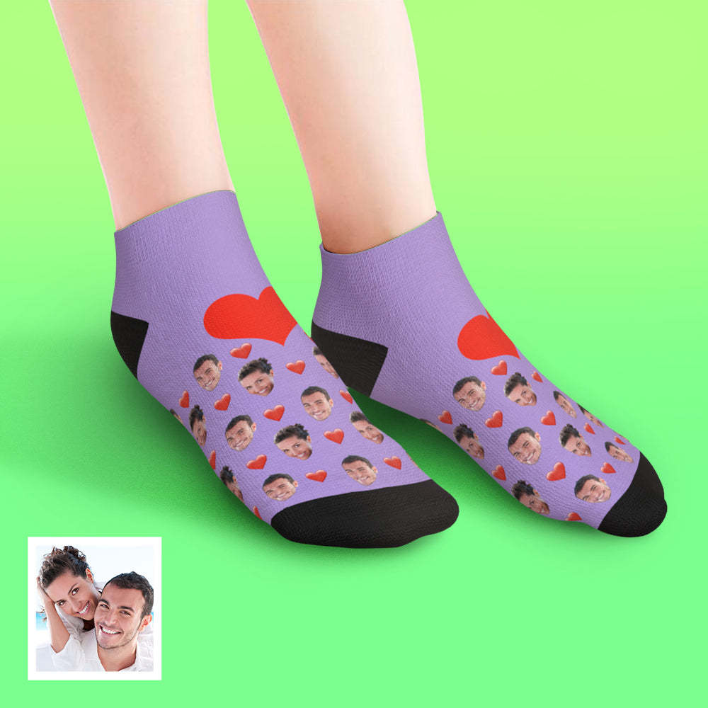 Custom Low cut Ankle Socks Heart - MyFaceBoxerUK