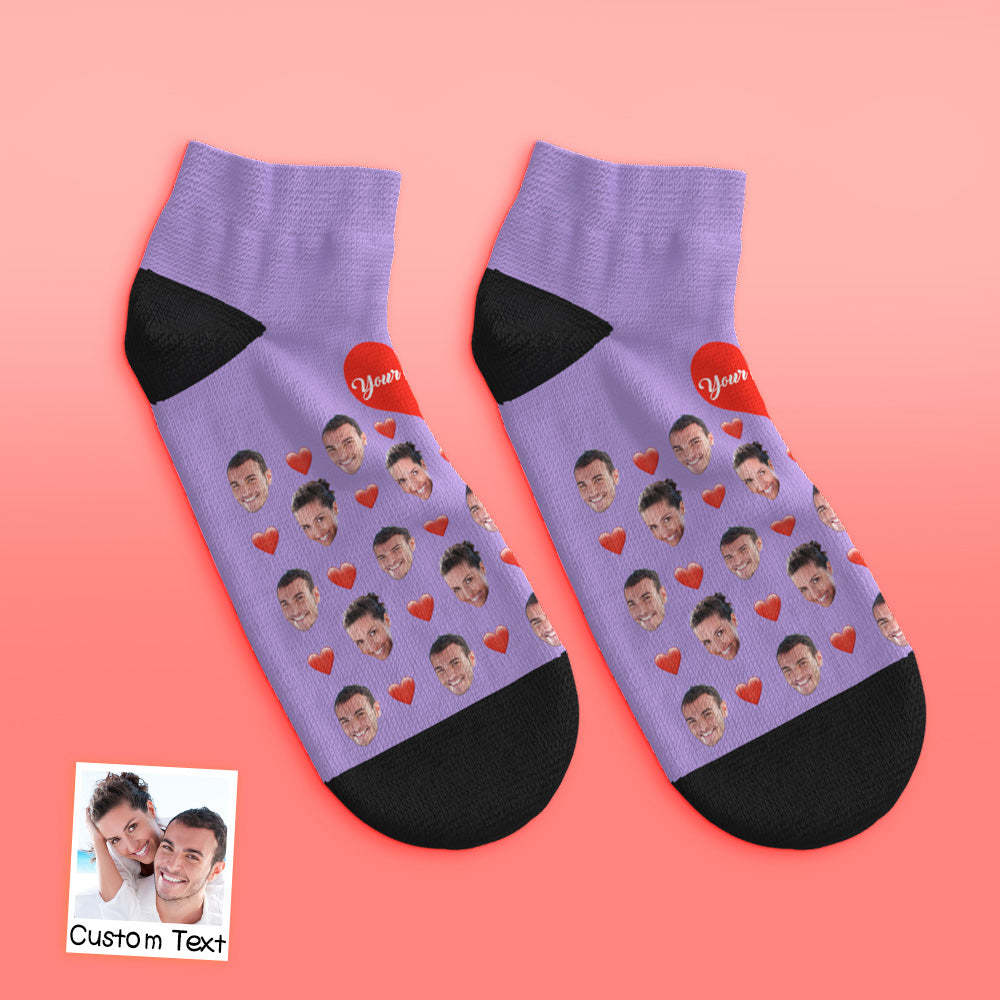 Custom Low cut Ankle Socks Heart - MyFaceBoxerUK