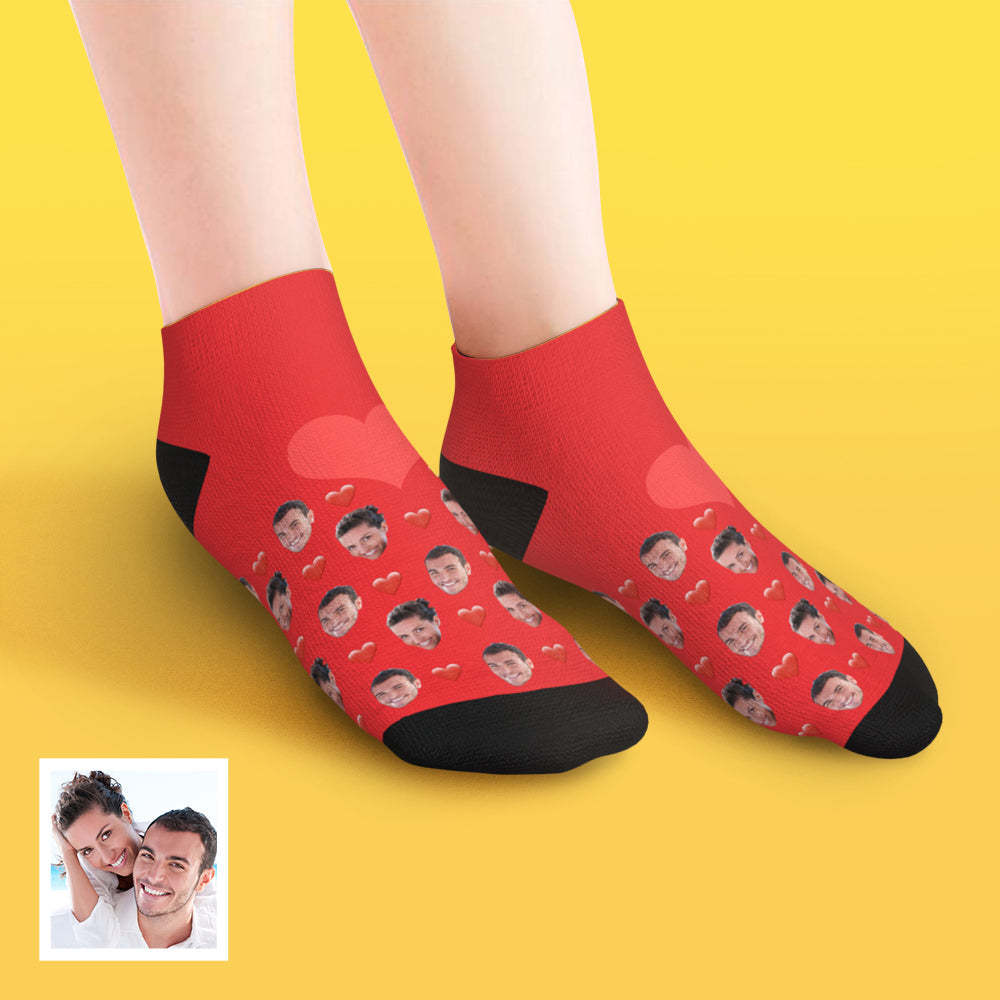 Custom Low cut Ankle Socks Heart - MyFaceBoxerUK