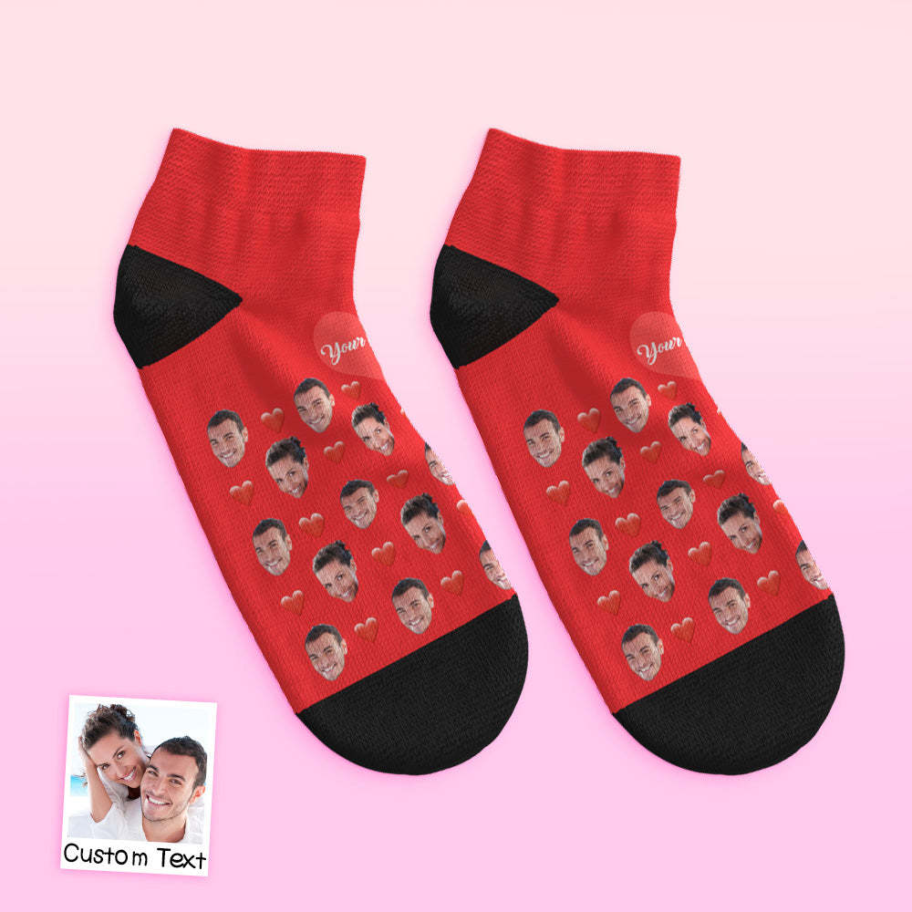 Custom Low cut Ankle Socks Heart - MyFaceBoxerUK