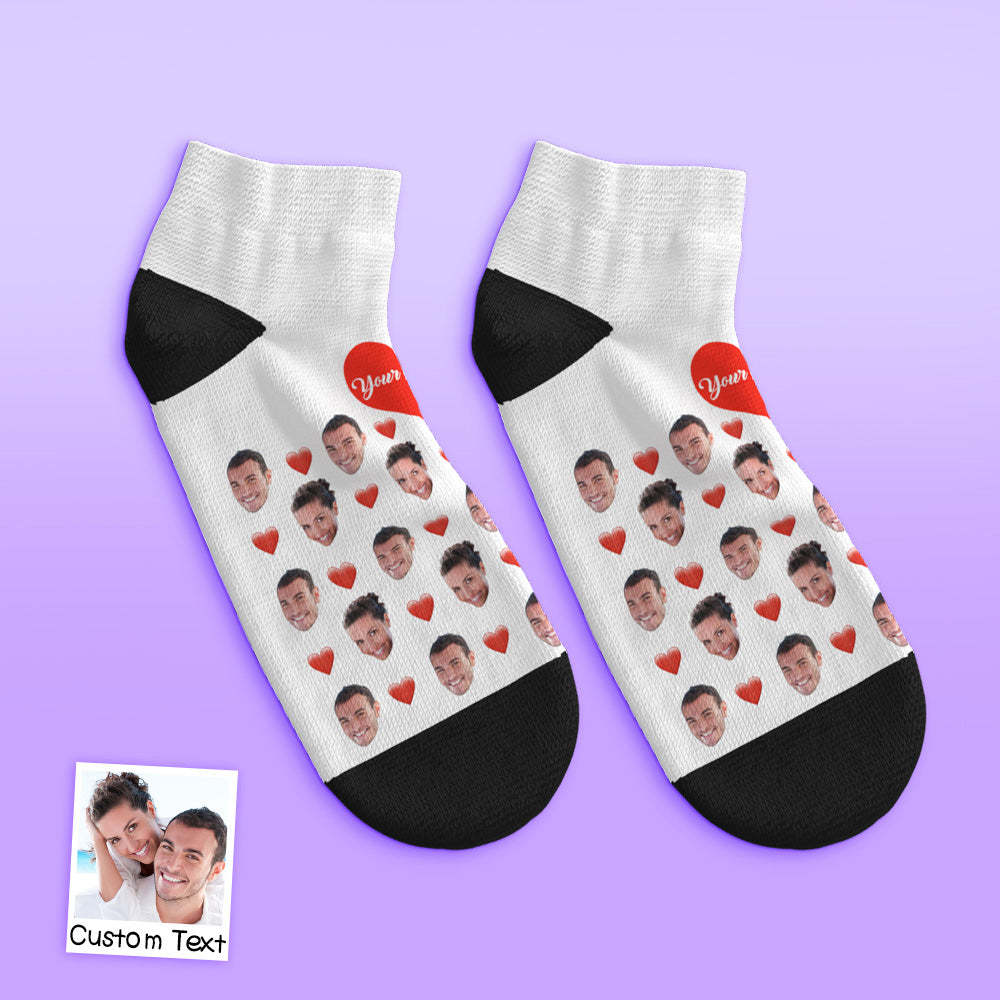 Custom Low cut Ankle Socks Heart - MyFaceBoxerUK