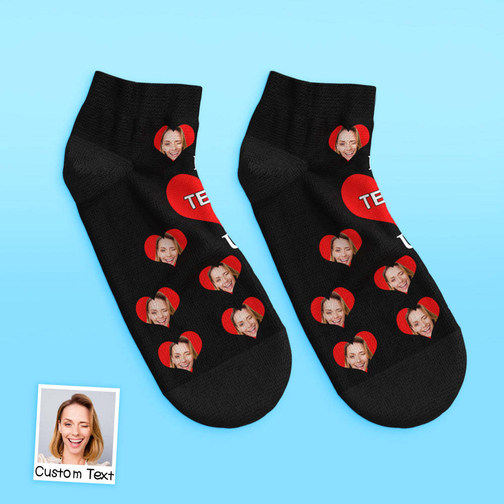 Custom Low Cut Ankle Face Socks I Love Mom - MyFaceBoxerUK