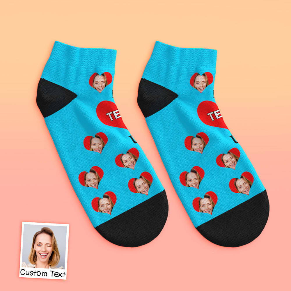 Custom Low Cut Ankle Face Socks I Love Mom - MyFaceBoxerUK