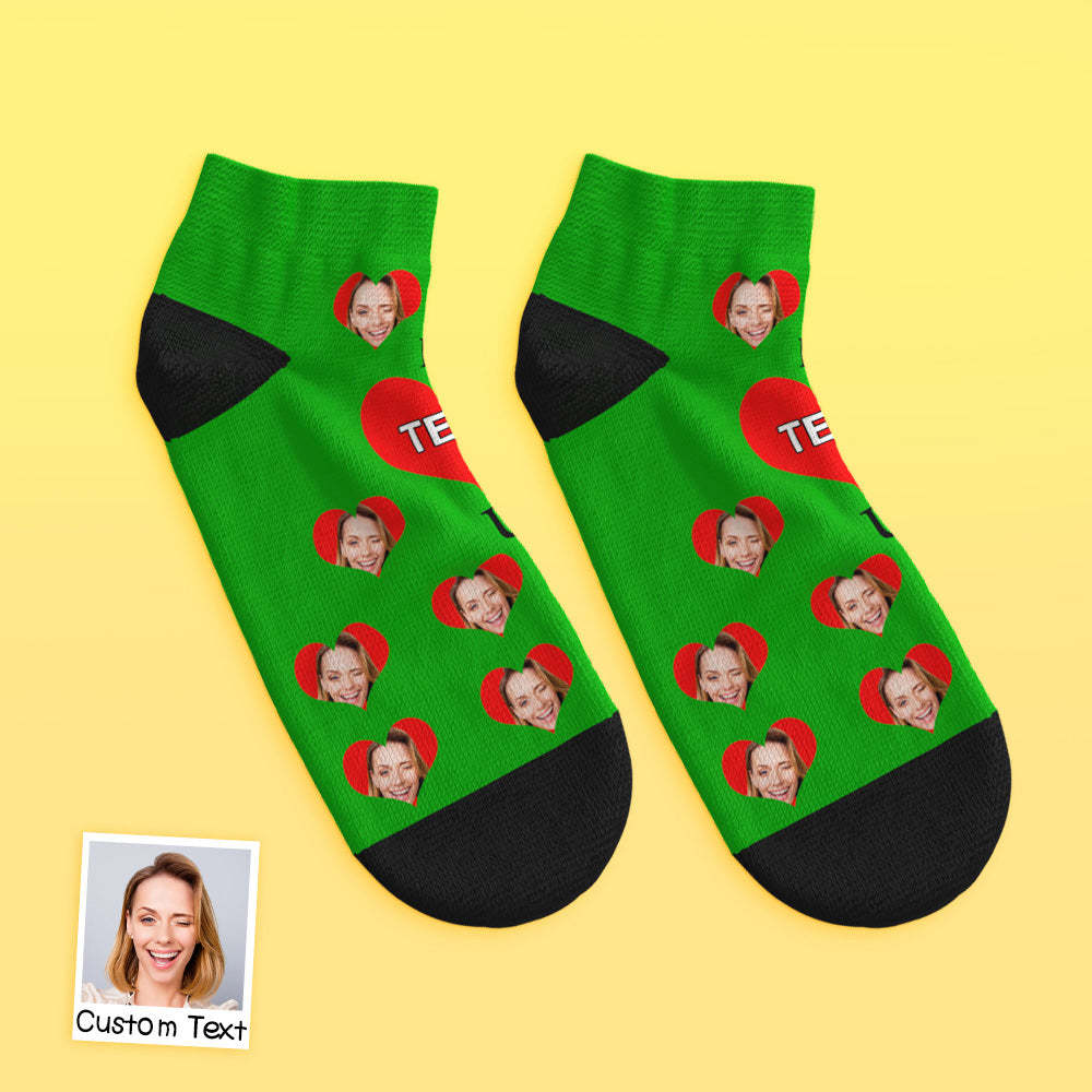 Custom Low Cut Ankle Face Socks I Love Mom - MyFaceBoxerUK