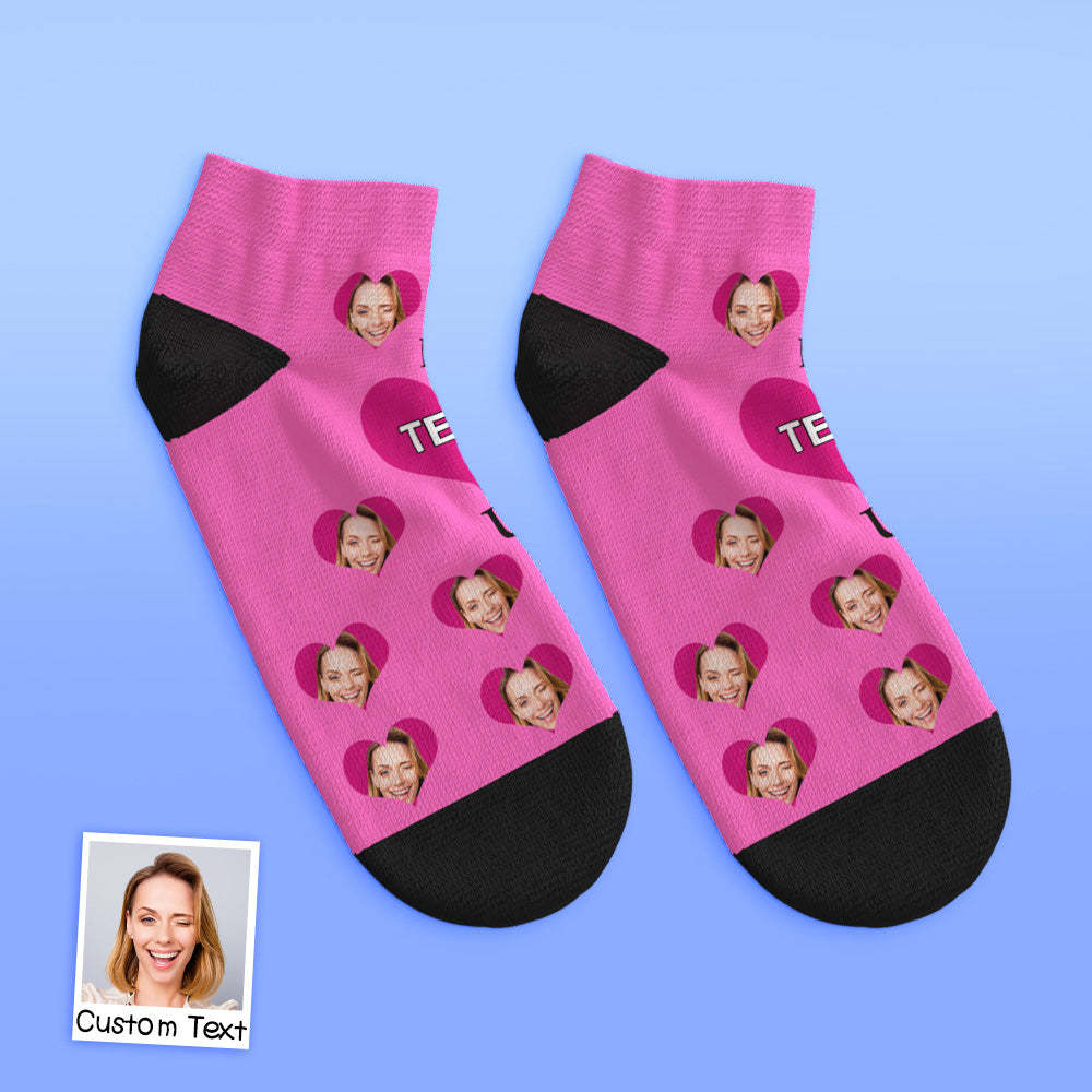 Custom Low Cut Ankle Face Socks I Love Mom - MyFaceBoxerUK