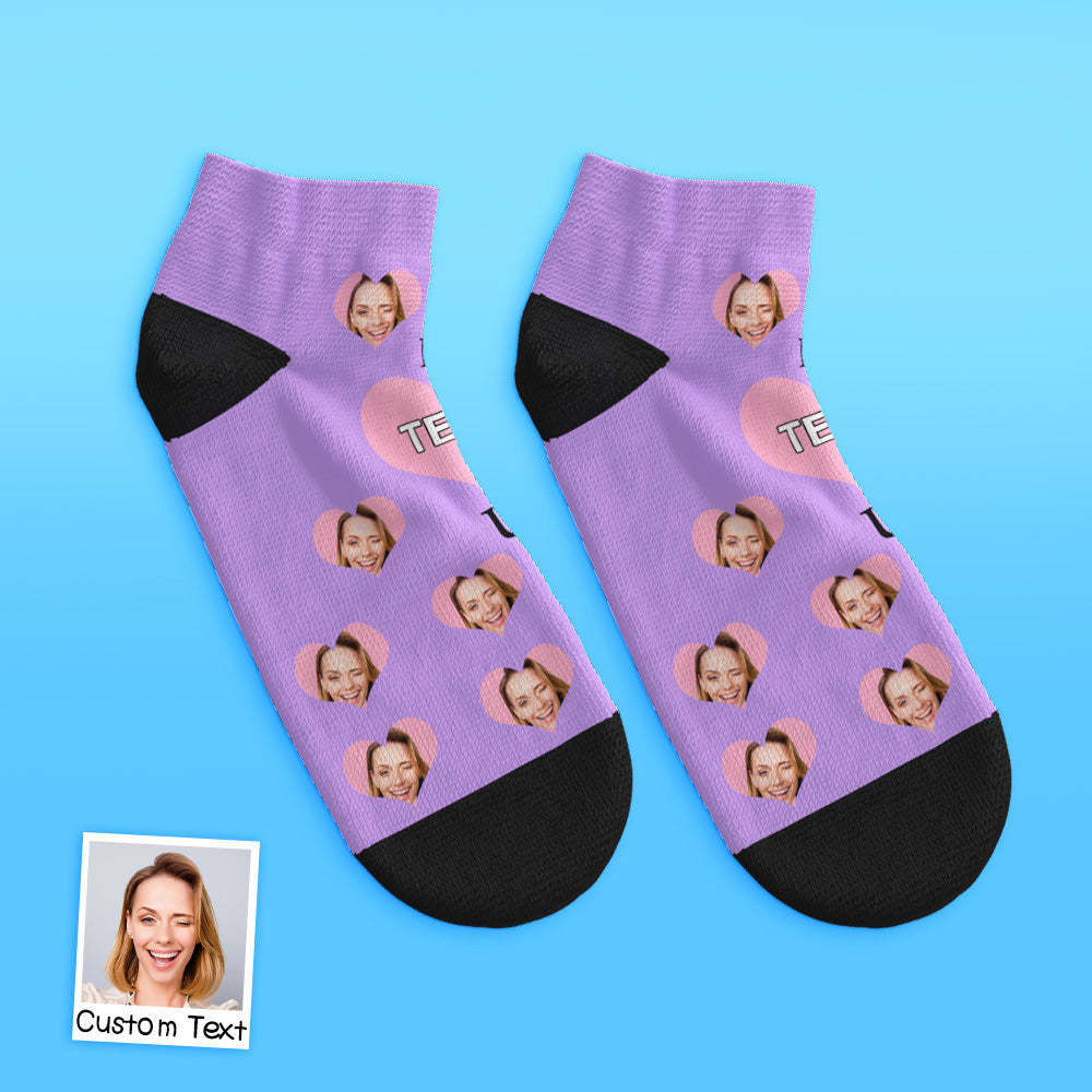 Custom Low Cut Ankle Face Socks I Love Mom - MyFaceBoxerUK