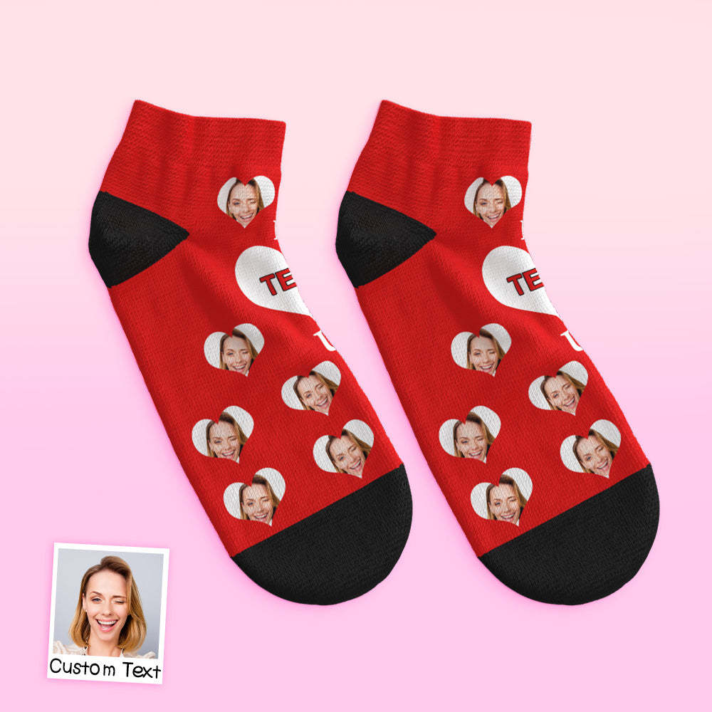 Custom Low Cut Ankle Face Socks I Love Mom - MyFaceBoxerUK