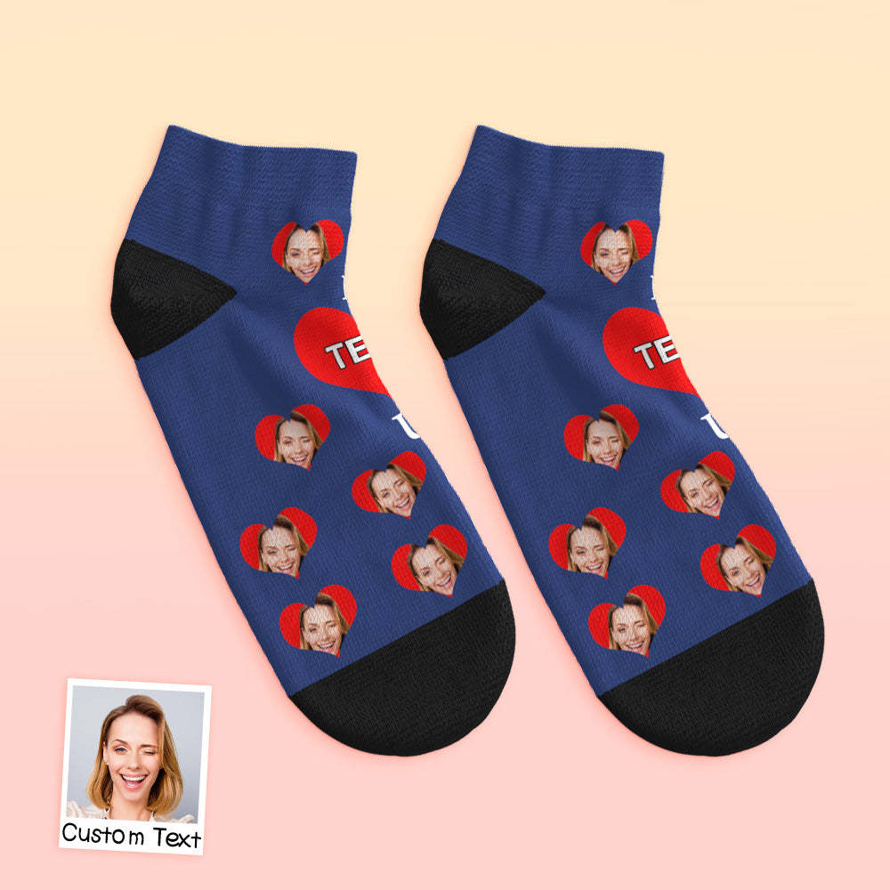 Custom Low Cut Ankle Face Socks I Love Mom - MyFaceBoxerUK