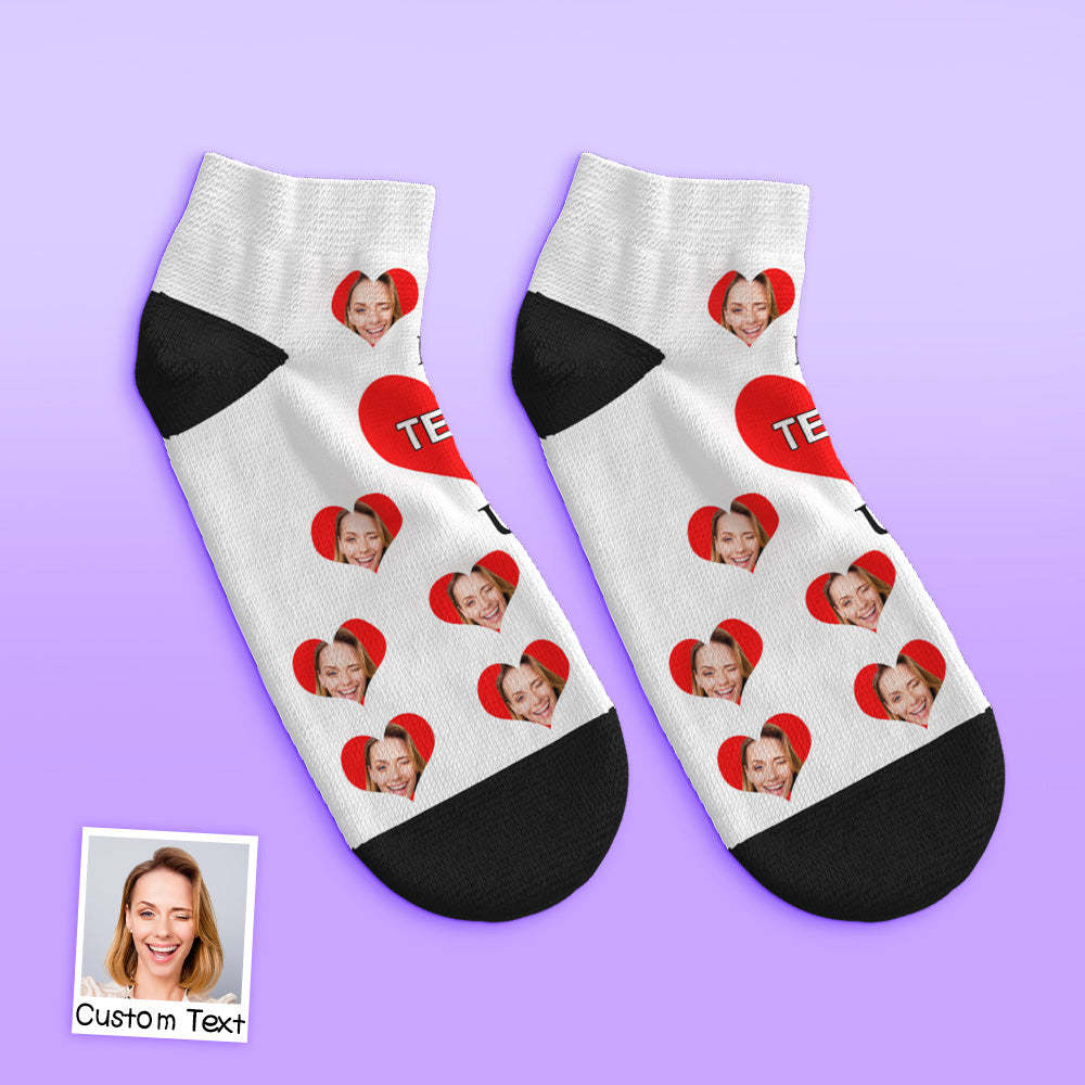 Custom Low Cut Ankle Face Socks I Love Mom - MyFaceBoxerUK