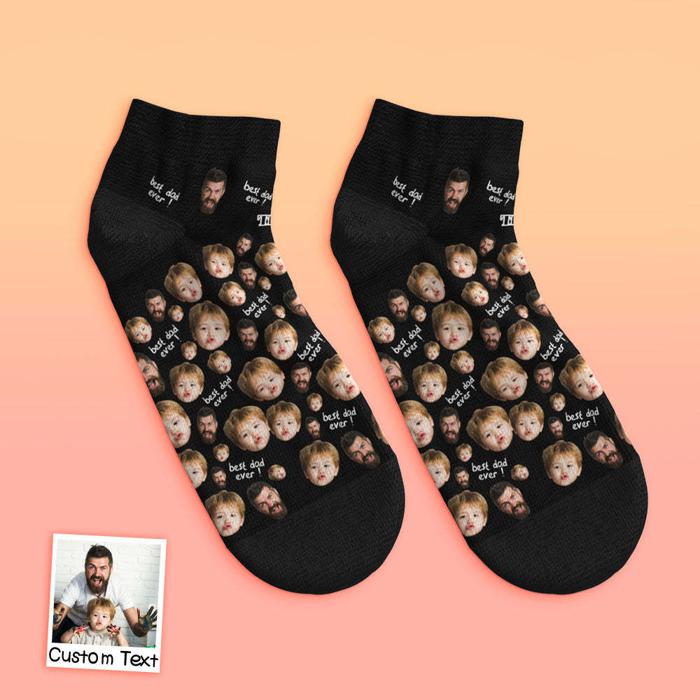Custom Low Cut Ankle Face Socks To The Best Dad - MyFaceBoxerUK