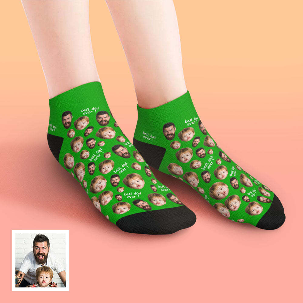 Custom Low Cut Ankle Face Socks To The Best Dad - MyFaceBoxerUK