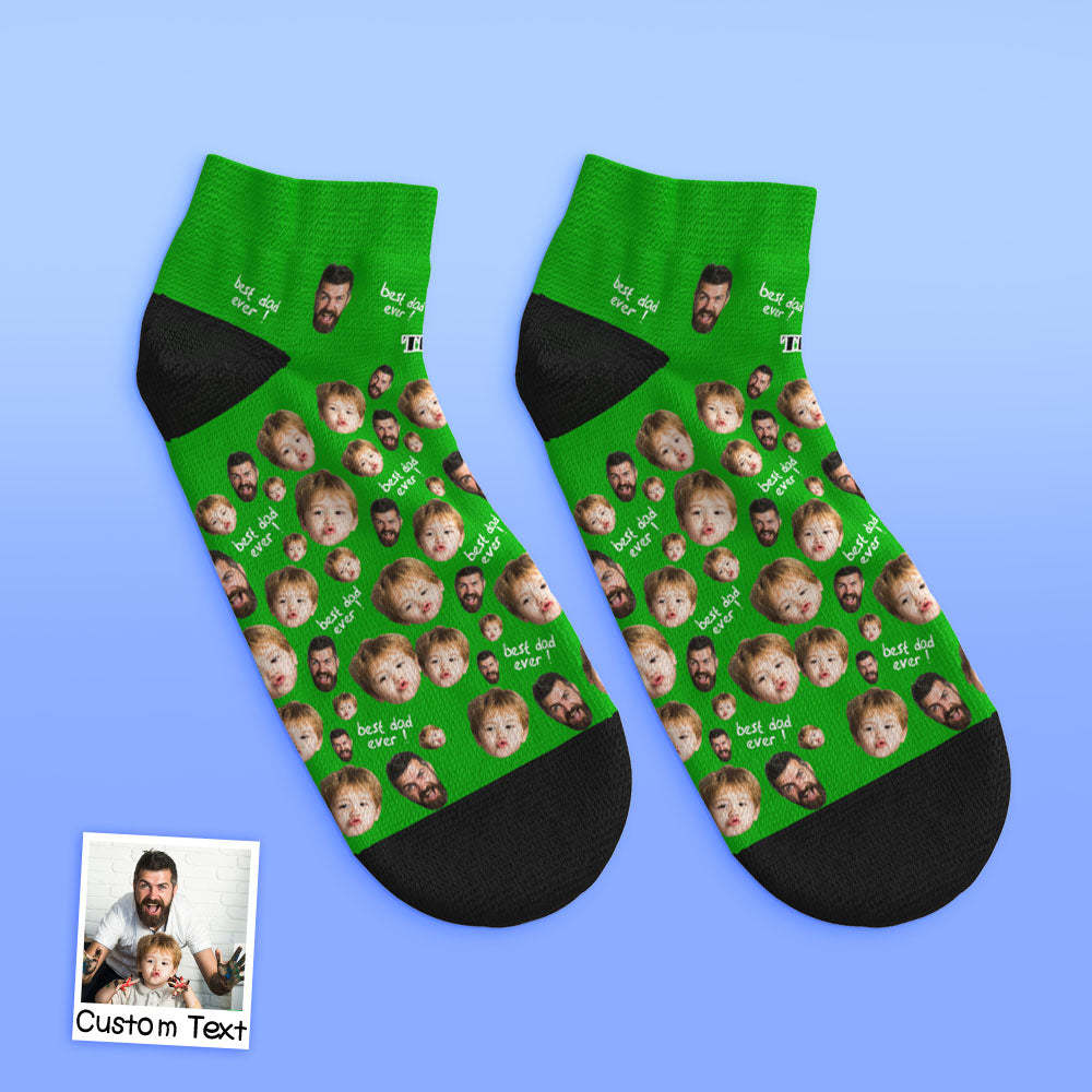 Custom Low Cut Ankle Face Socks To The Best Dad - MyFaceBoxerUK