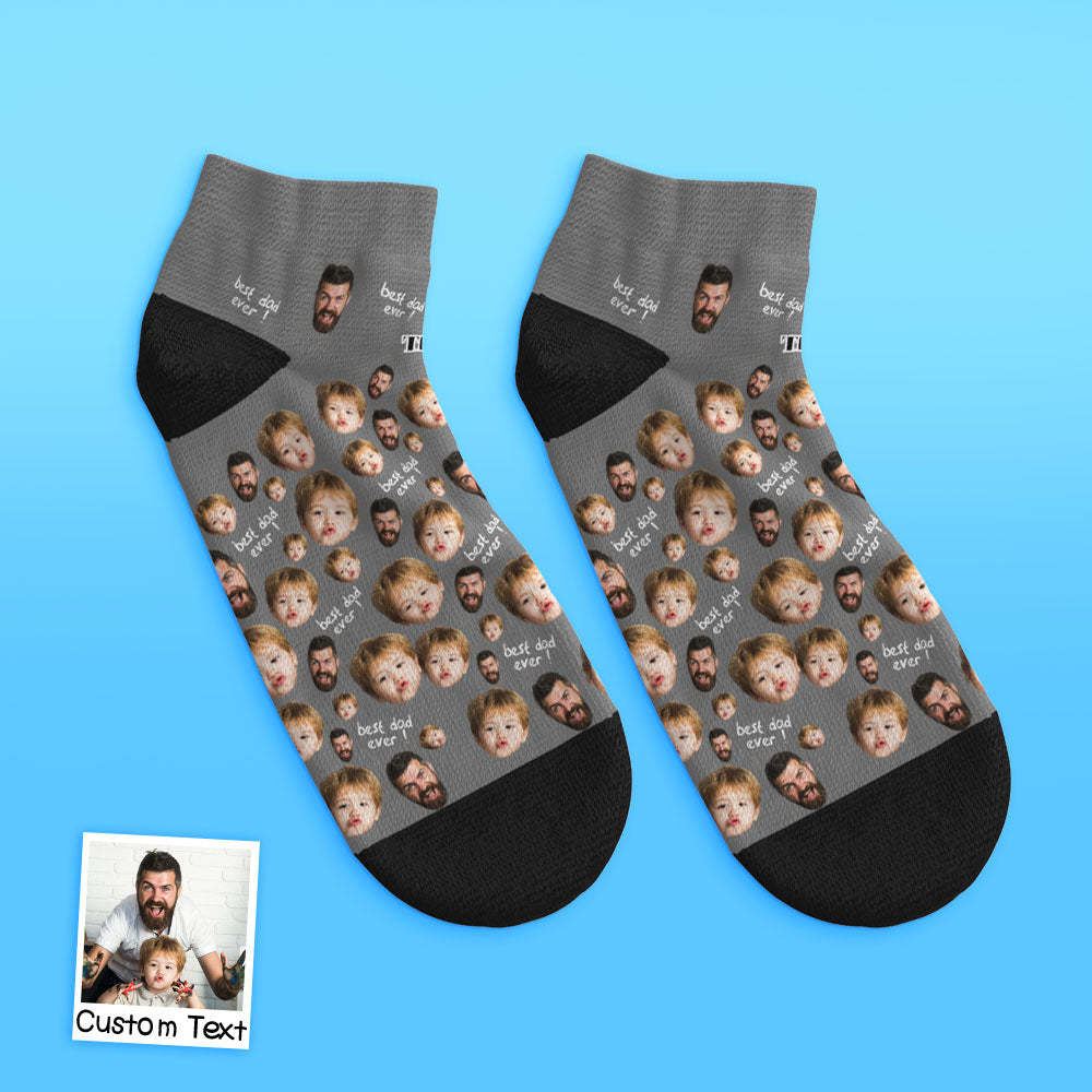 Custom Low Cut Ankle Face Socks To The Best Dad - MyFaceBoxerUK
