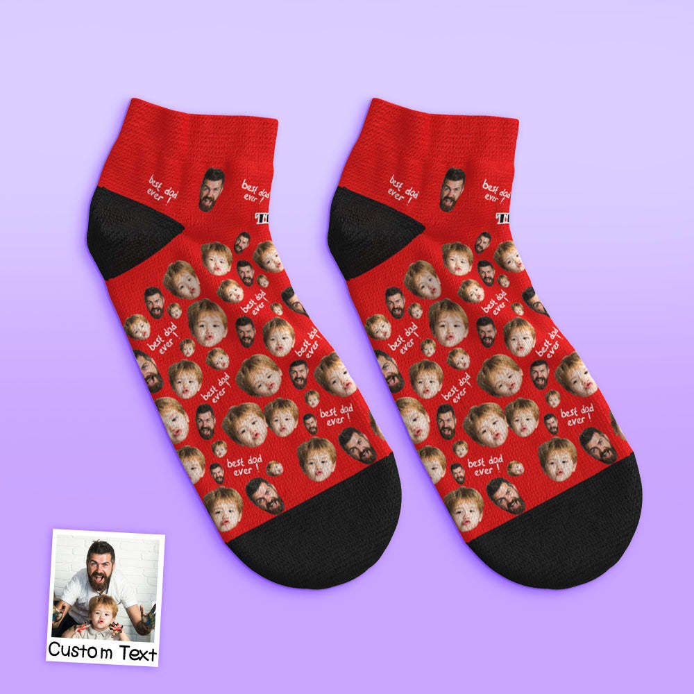 Custom Low Cut Ankle Face Socks To The Best Dad - MyFaceBoxerUK