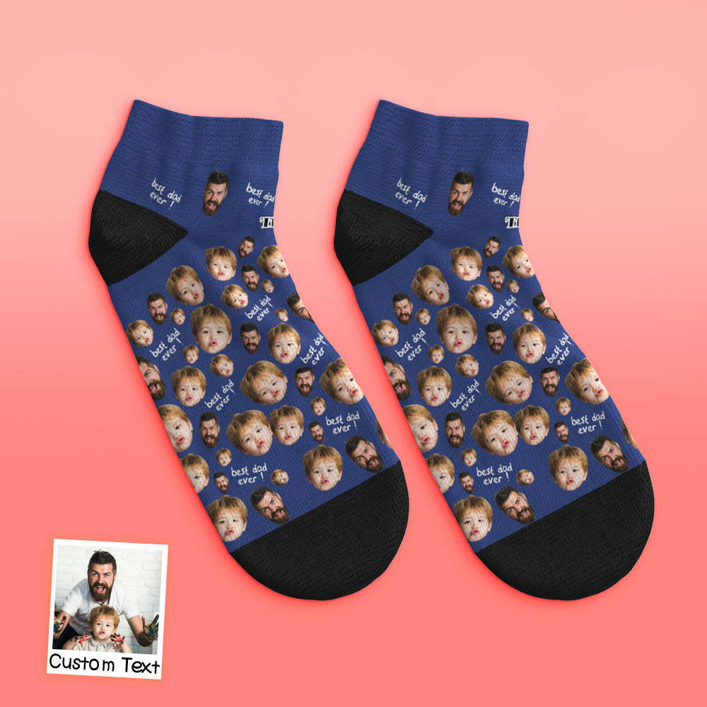 Custom Low Cut Ankle Face Socks To The Best Dad - MyFaceBoxerUK