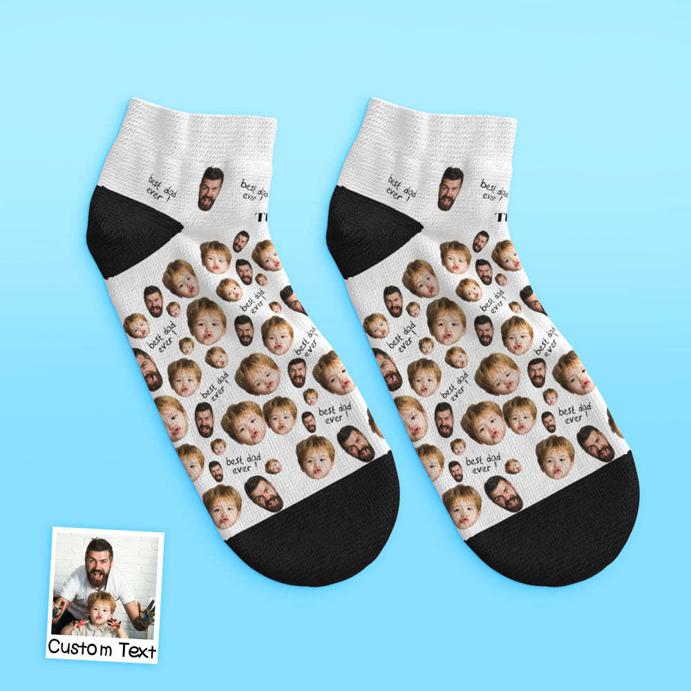 Custom Low Cut Ankle Face Socks To The Best Dad - MyFaceBoxerUK