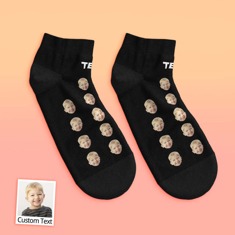 Custom Low Cut Ankle Face Socks For Dad #1 Daddy	 - MyFaceBoxerUK