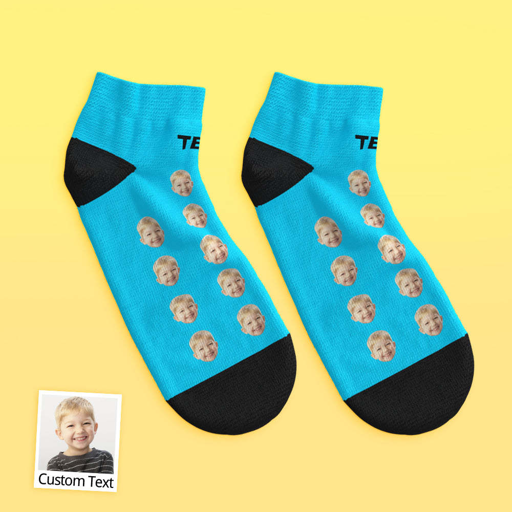 Custom Low Cut Ankle Face Socks For Dad #1 Daddy	 - MyFaceBoxerUK