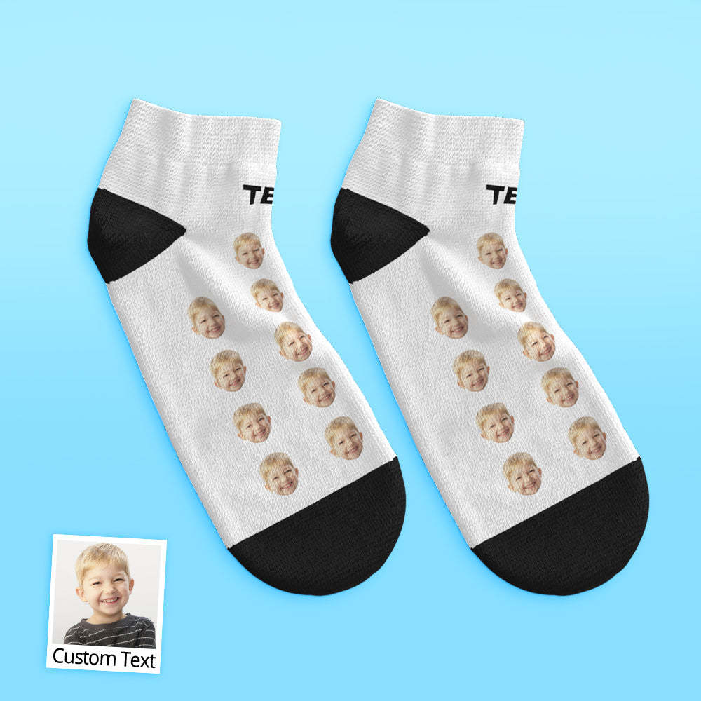 Custom Low Cut Ankle Face Socks For Dad #1 Daddy	 - MyFaceBoxerUK