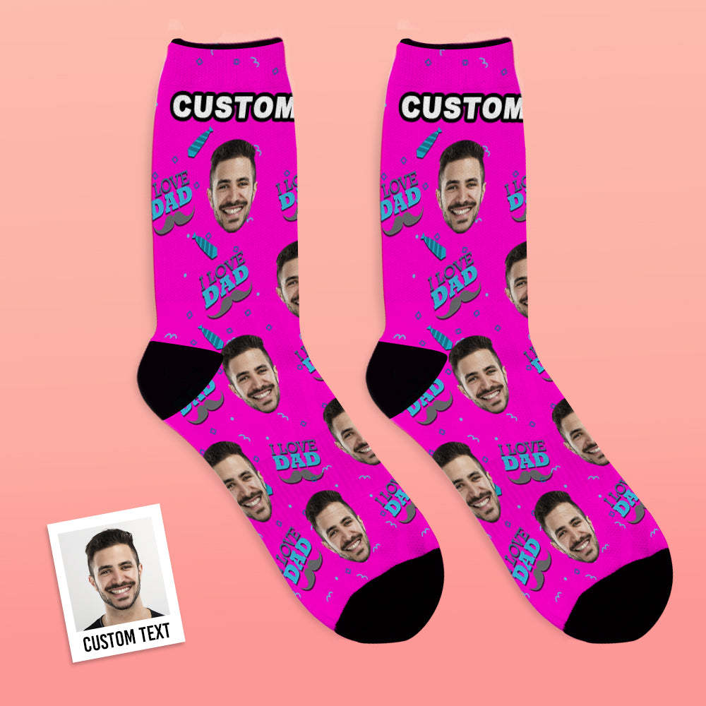 Customized I Love Dad Socks - MyFaceBoxerUK