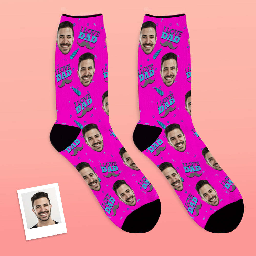 Customized I Love Dad Socks	 - MyFaceBoxerUK