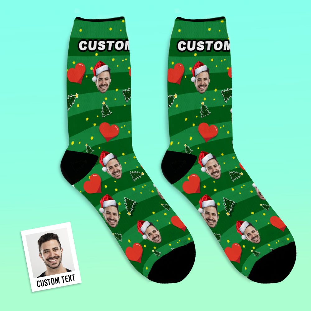 Christmas Customized Heart Socks	 - MyFaceBoxerUK