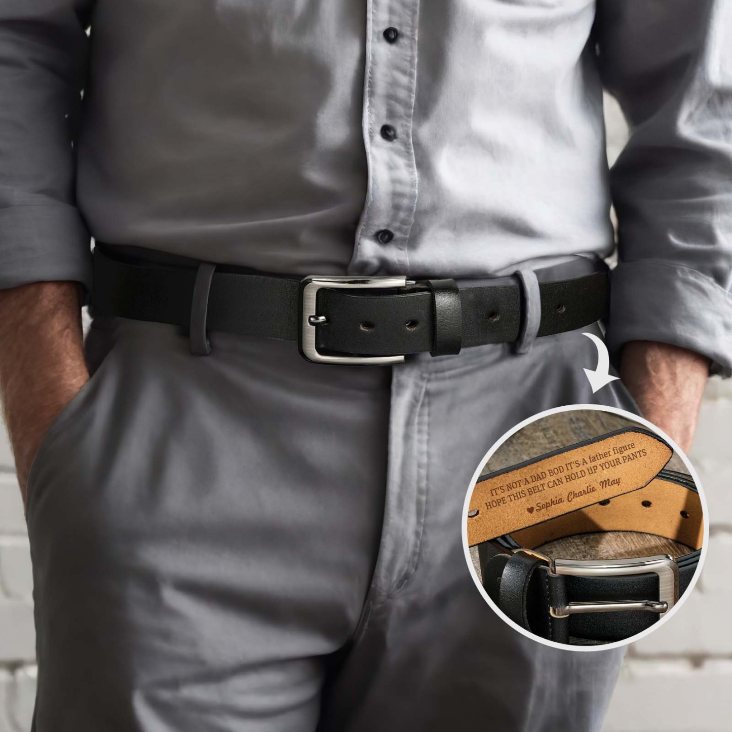 Gifts for Father Custom Engraved Leather Belt Personalized Name Belts - MyFaceBoxerUK