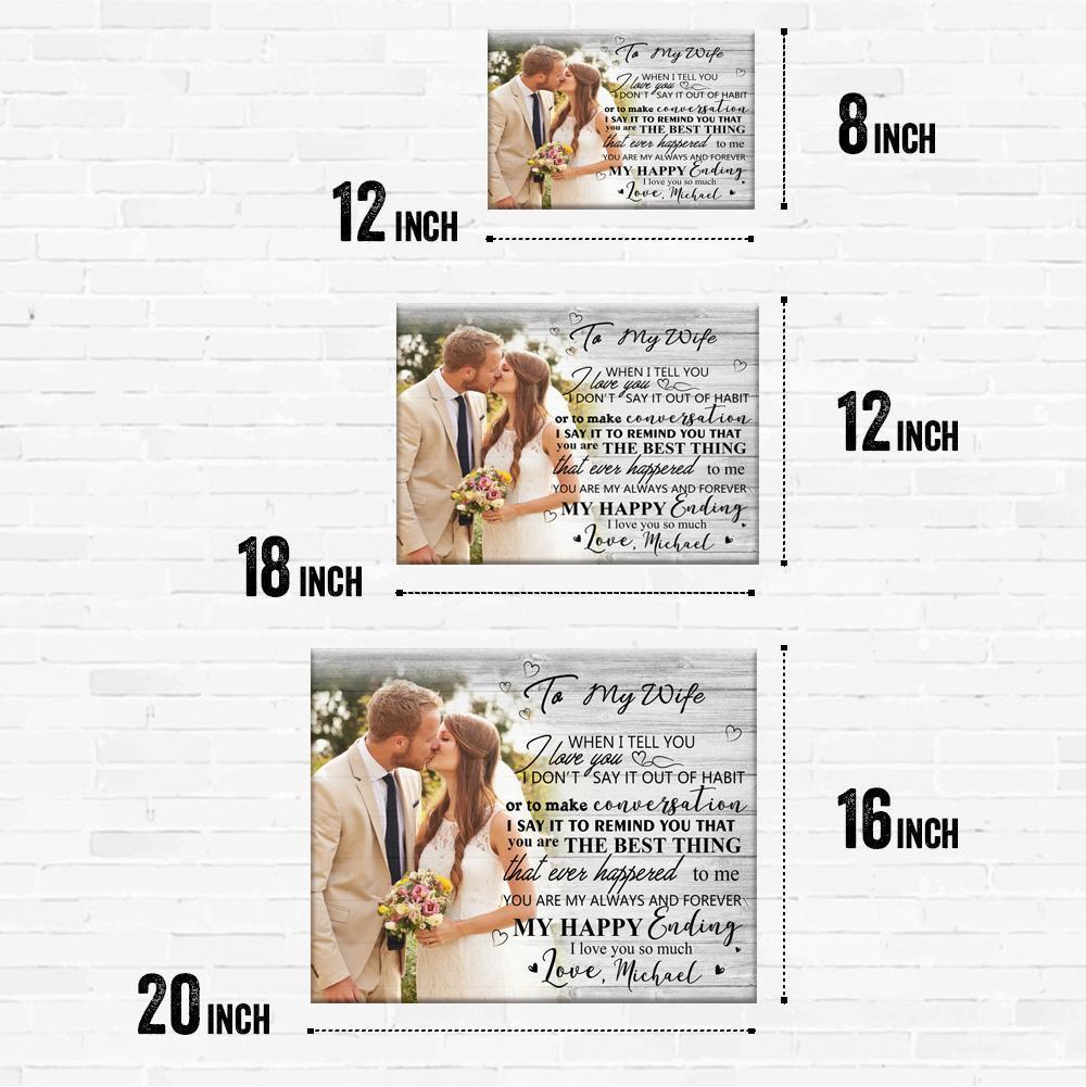 Custom Photo Wall Decor Painting Canvas With Text Horizontal Version - To Lover - MyFaceBoxerUK