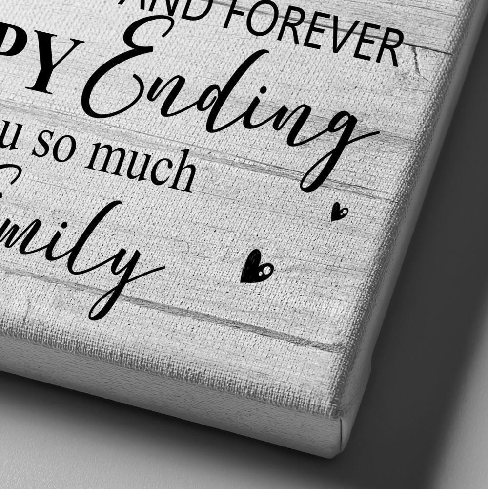 Custom Photo Wall Decor Painting Canvas With Text Horizontal Version - To My Husband - MyFaceBoxerUK