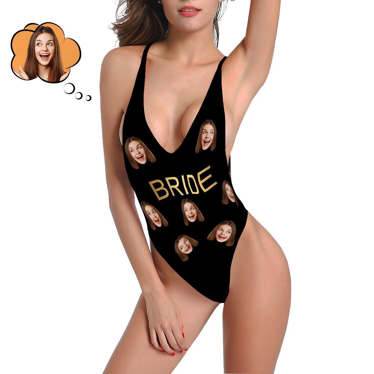 Custom Women Muti-Face Photo Bikini Sexy Suit - BRIDE