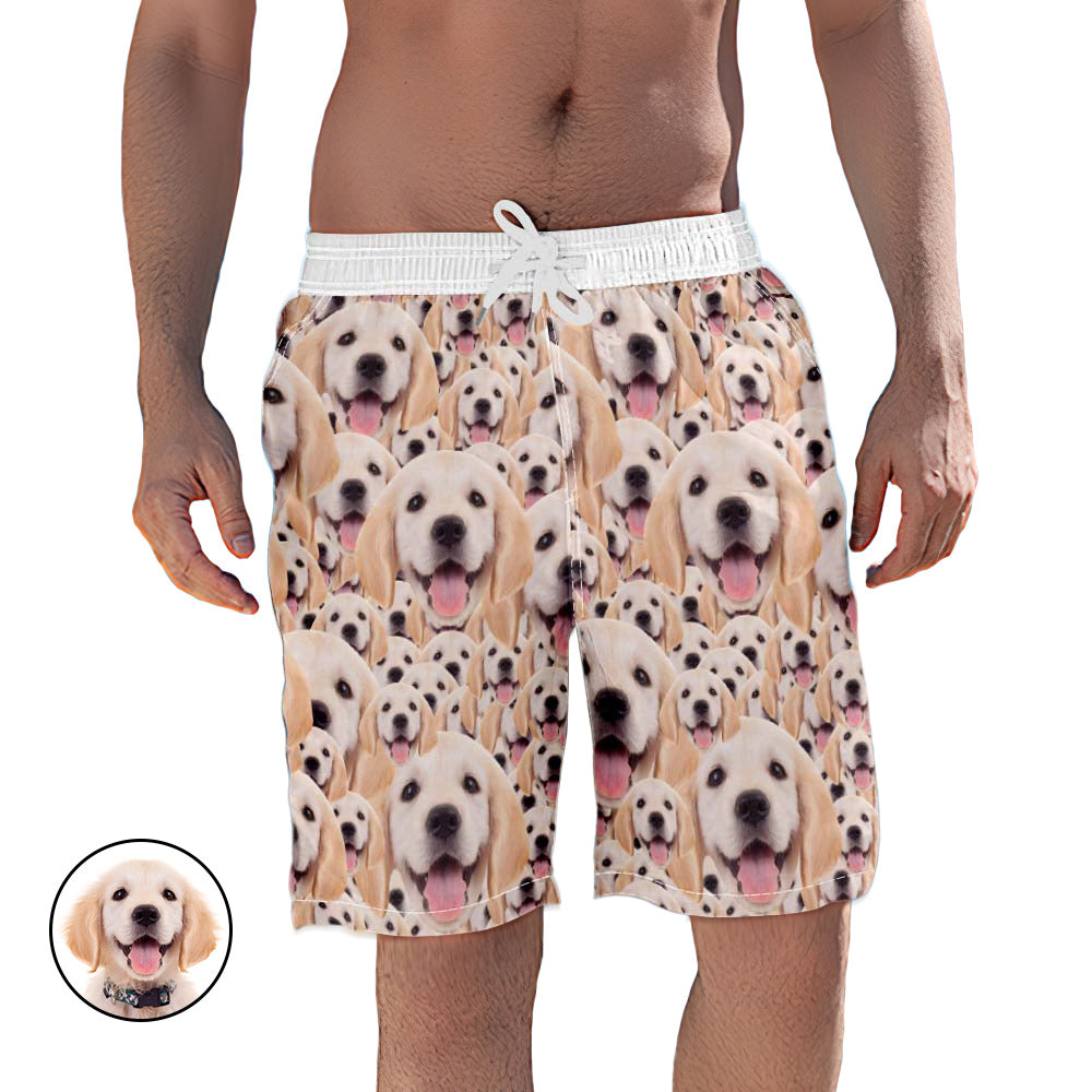 Custom Cute Face Dog Photo Man's Swim Trunk	 - MyFaceBoxerUK