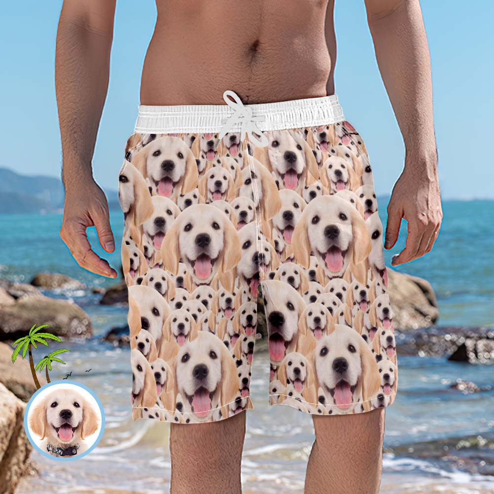 Custom Cute Face Dog Photo Man's Swim Trunk	 - MyFaceBoxerUK