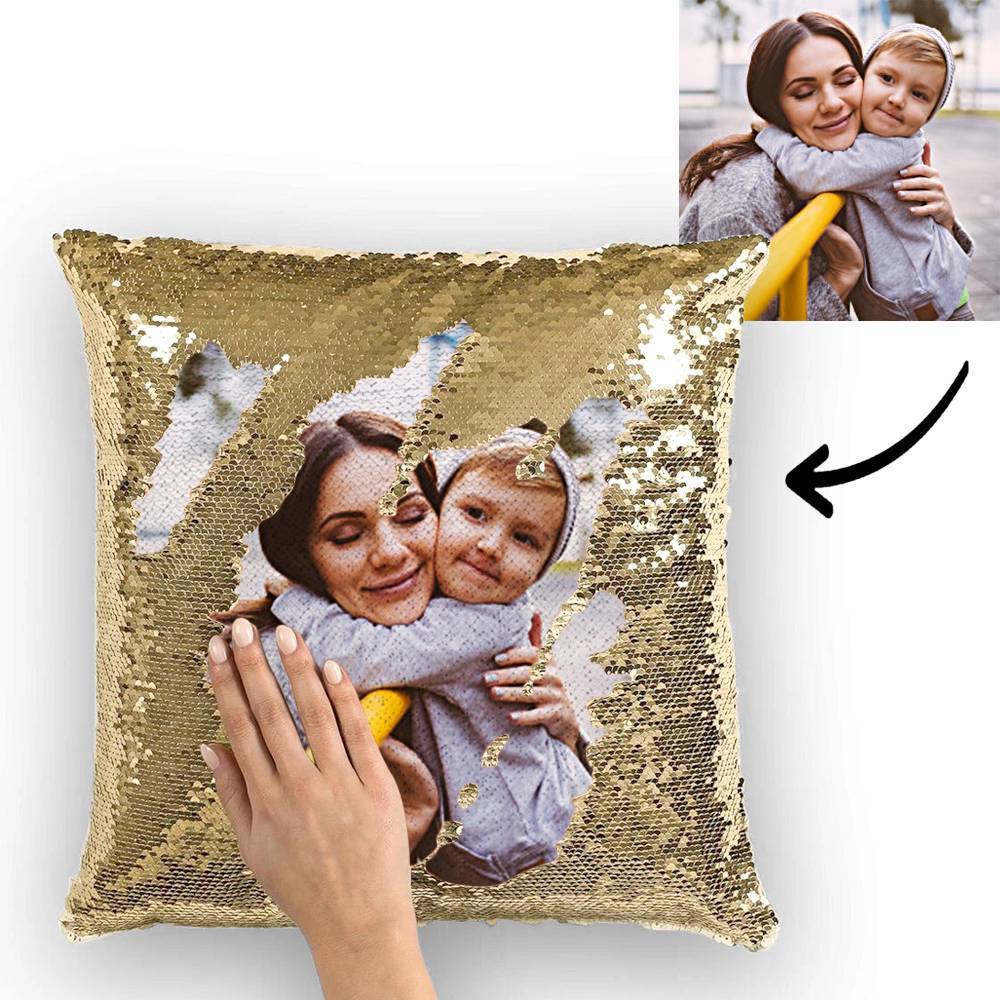 Custom Photo Magic Sequins Pillow Multicolor Shiny 15.75''*15.75'' - MyFaceBoxerUK