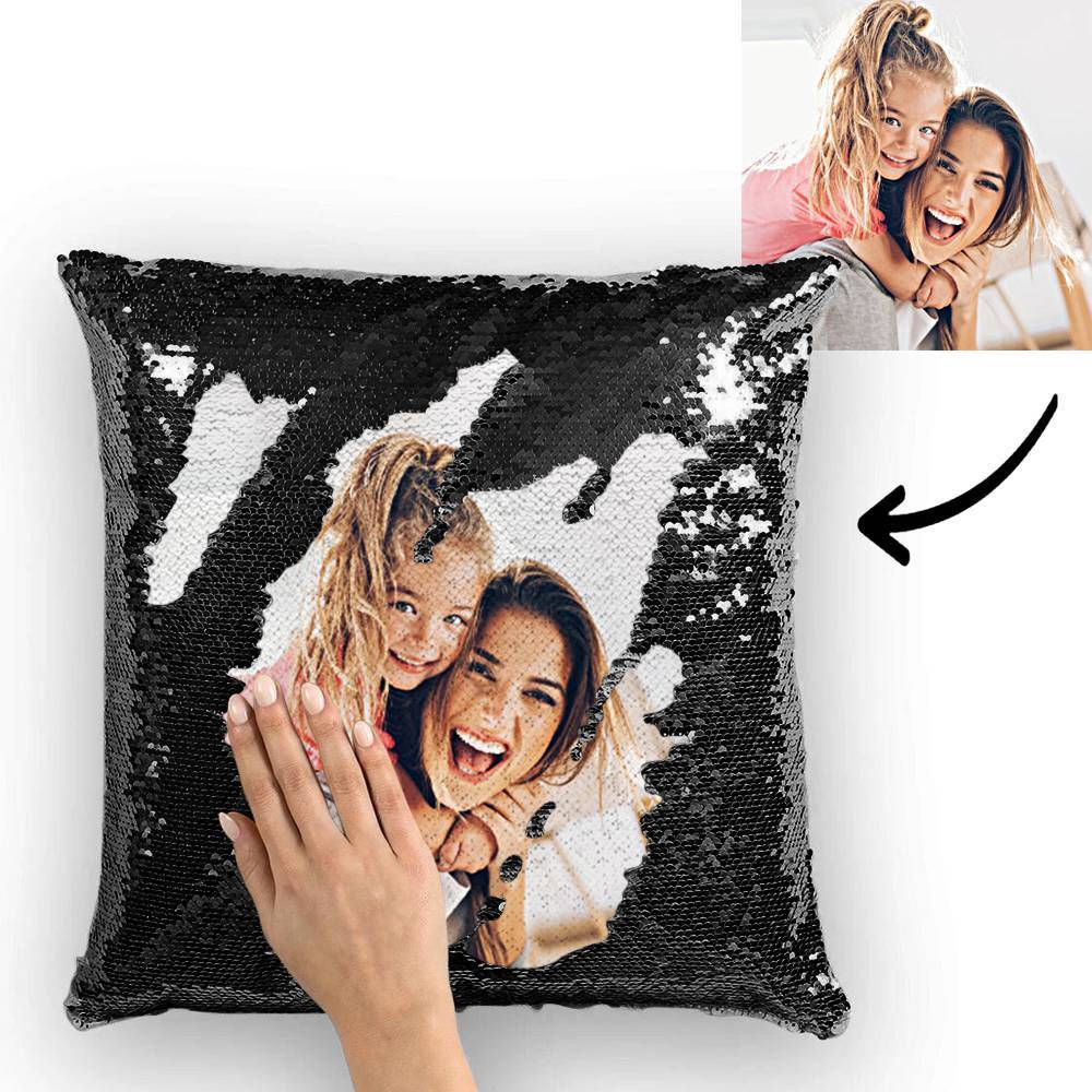Custom Photo Magic Sequins Pillow Multicolor Shiny 15.75''*15.75'' - MyFaceBoxerUK
