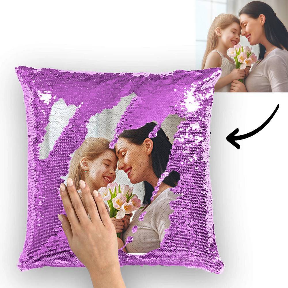 Custom Photo Magic Sequins Pillow Multicolor Shiny 15.75''*15.75'' - MyFaceBoxerUK