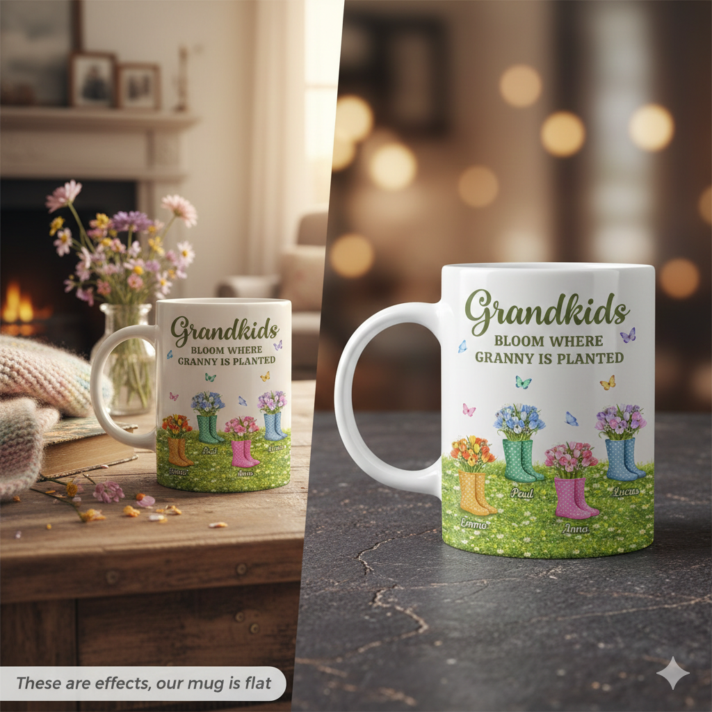 Personalised Grandkids Bloom Where Grandma Is Planted Mug for Granny/Mum