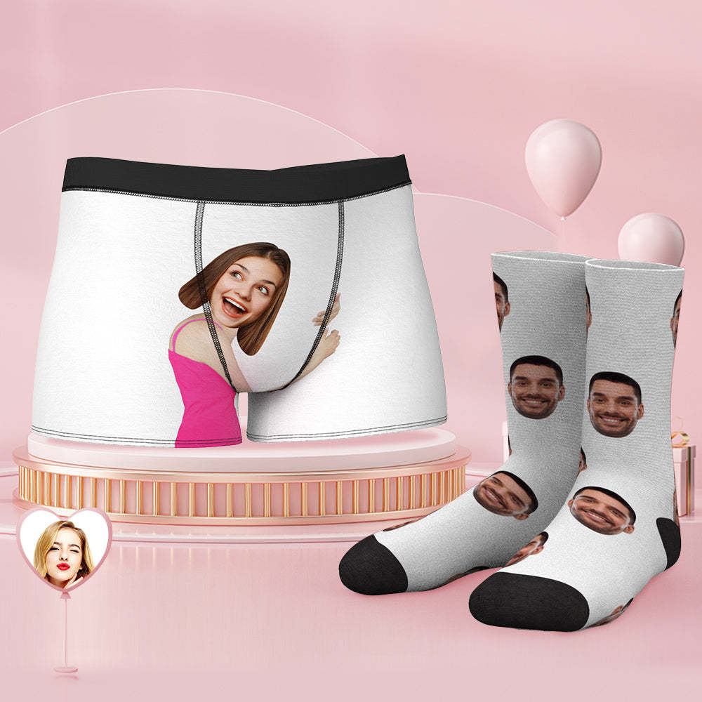 Custom Face Boxer Shorts And Socks Set Face On Body - MyFaceBoxerUK