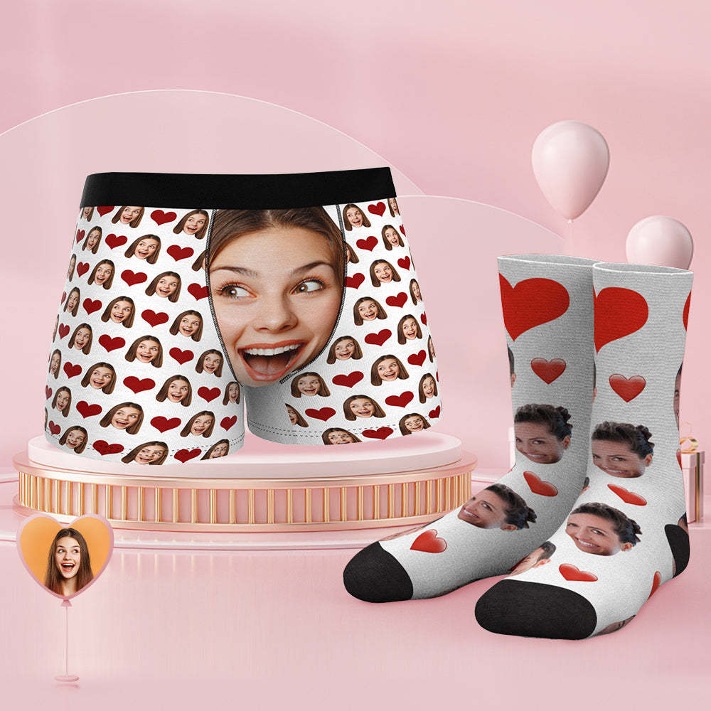 Custom Face Boxer Shorts And Socks Set Big Face - MyFaceBoxerUK