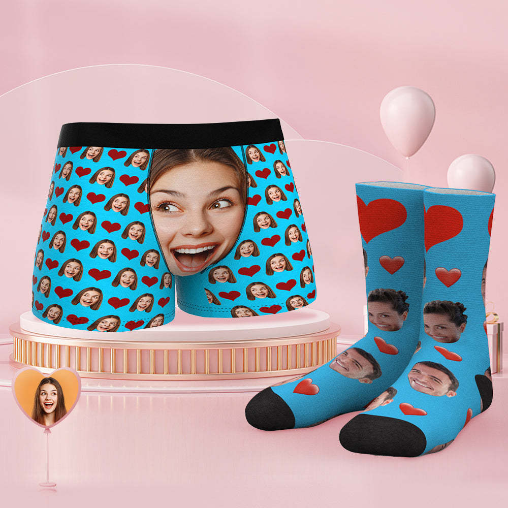 Custom Face Boxer Shorts And Socks Set Big Face - MyFaceBoxerUK