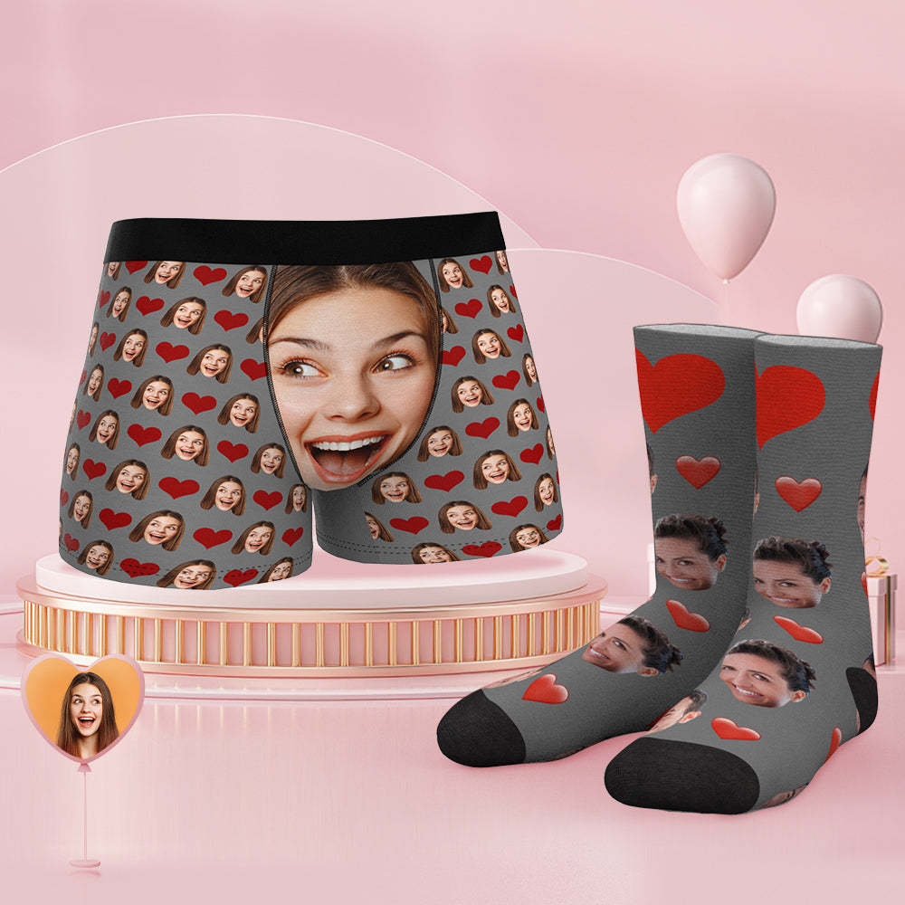 Custom Face Boxer Shorts And Socks Set Big Face - MyFaceBoxerUK